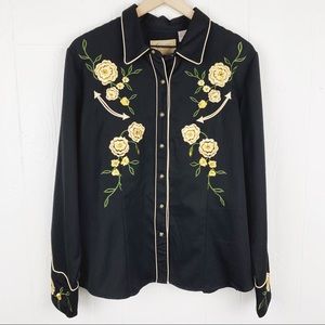 Scully Yellow Rose Western Snap Cowboy Shirt